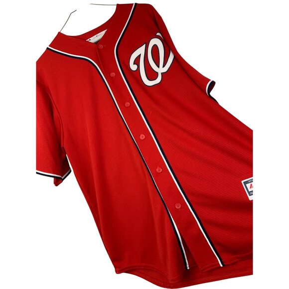 Bryce Harper Washington Nationals Majestic Cool Base Red Jersey Mens Size L MLB - Picture 3 of 8